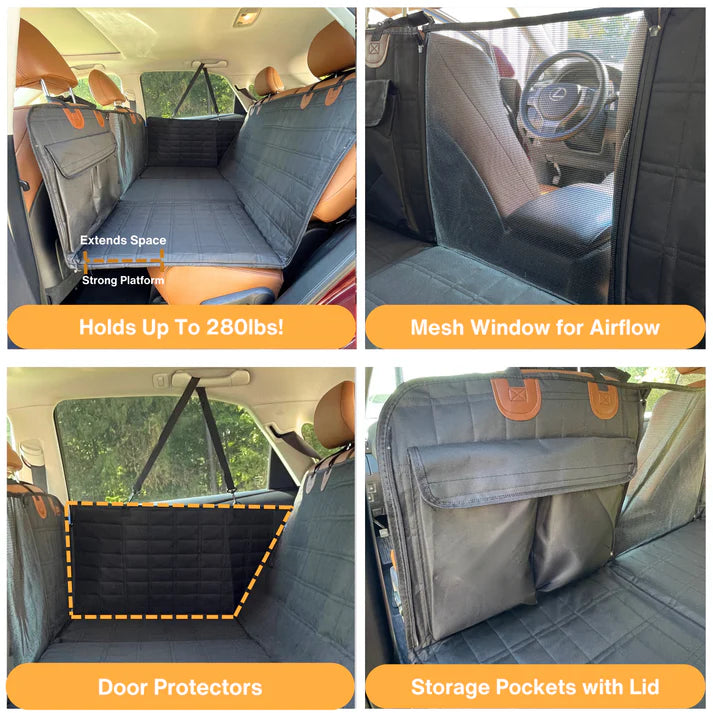 Backseat Extender for Dogs - Black with Door Covers